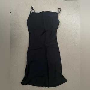 Black satin mini dress Bershka